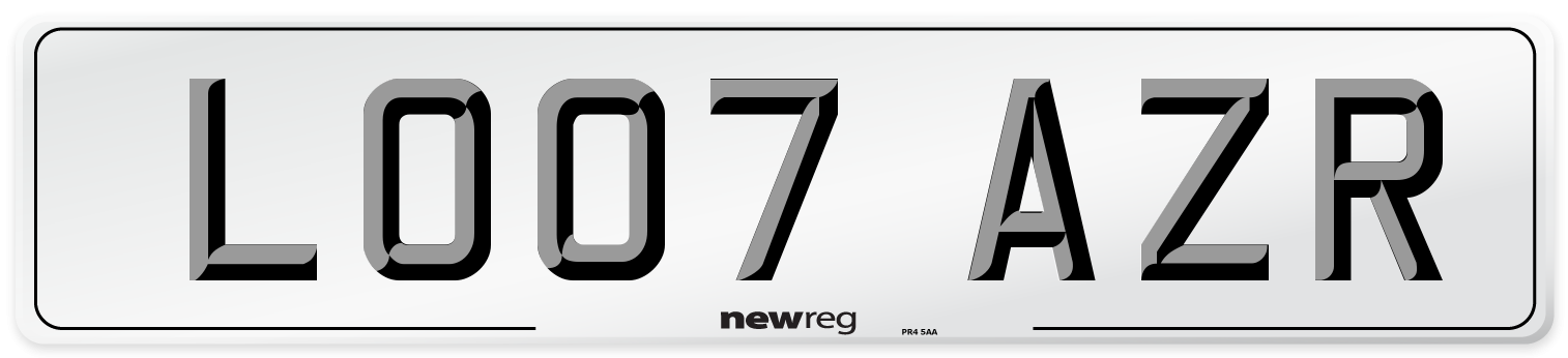 LO07 AZR Number Plate from New Reg